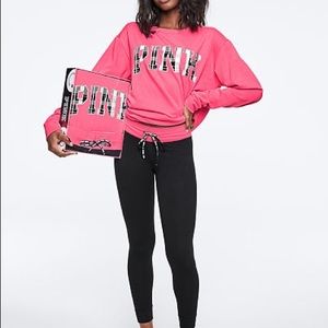 Pink Campus Crew & Leggings Set
